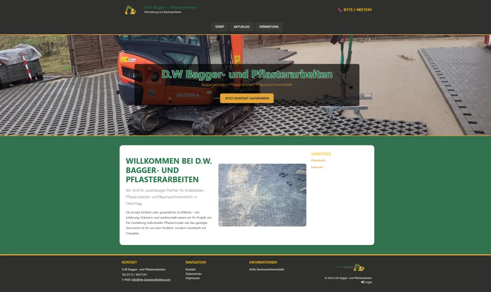 Projekt: D.W. Bagger- und Pflasterarbeiten – Erd- & Pflasterarbeiten in Owschlag