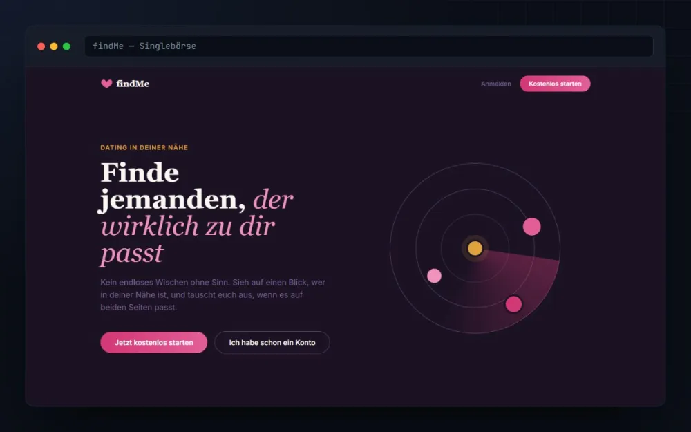 Projekt: findMe – Singlebörse (Web-App)